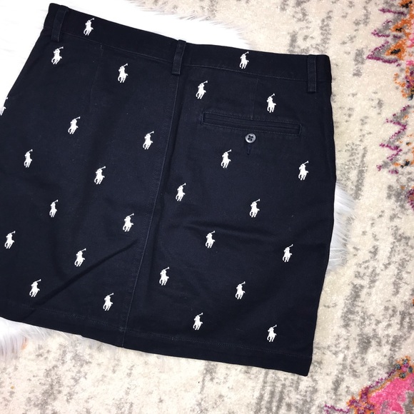 Ralph Lauren Sport Navy White Logo Print Skirt - Picture 4 of 6